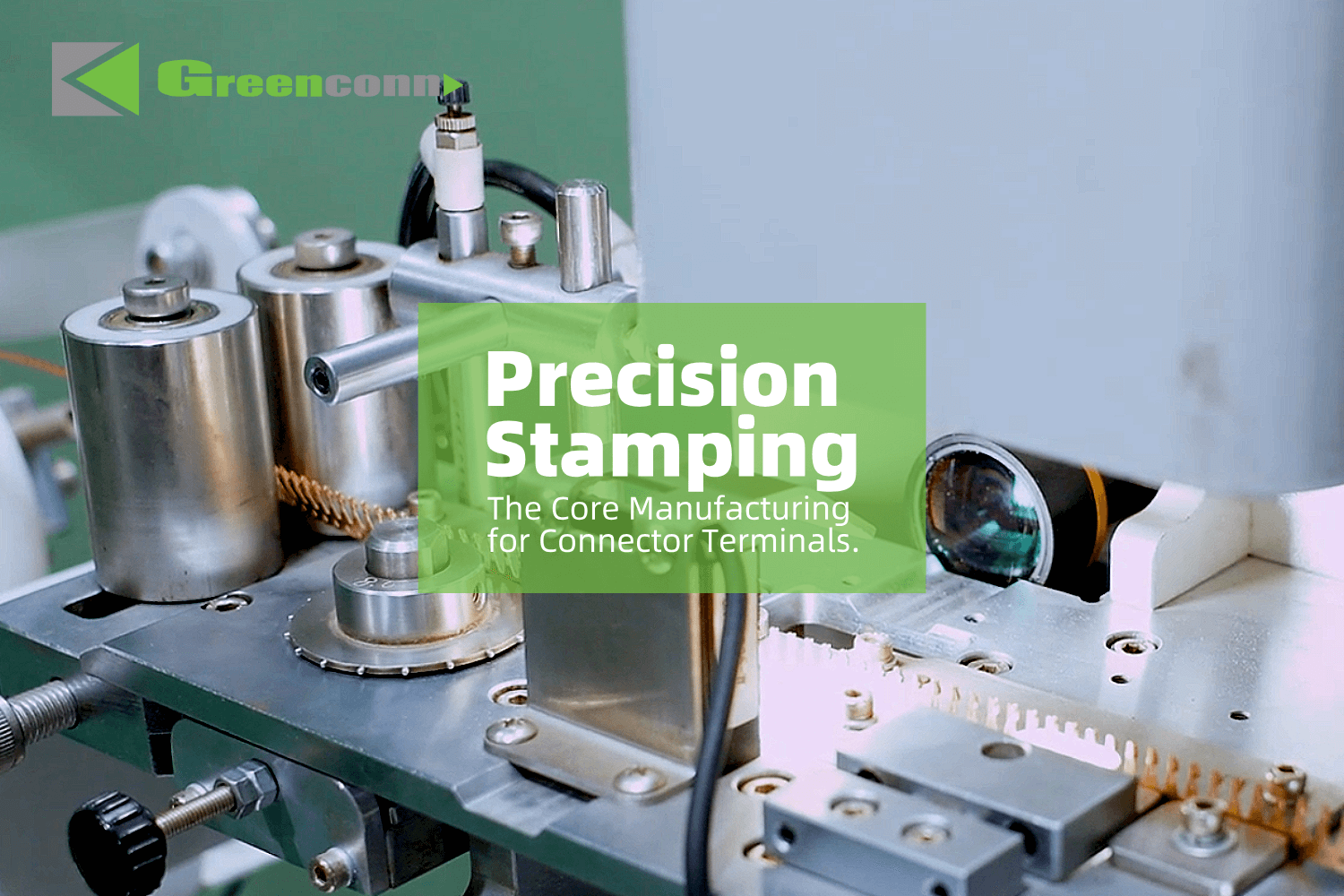 Industrial stamping press tooling and coil-fed equipment for precision connector terminal manufacturing