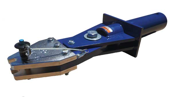 AERO G200S aircraft towbar head with machined clevis and powder-coated steel components