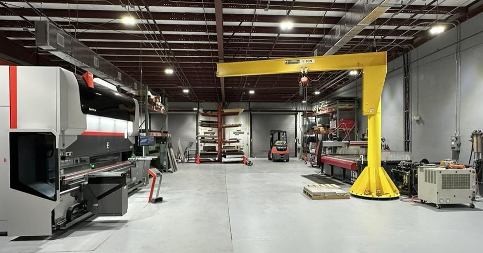 Sheet metal manufacturing workshop supporting fabricated assembly work