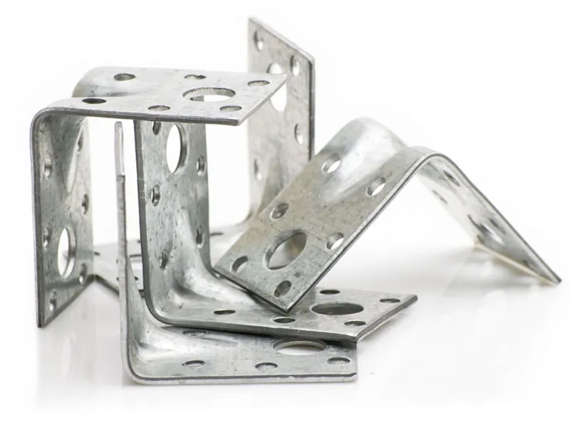 Set of formed stamped brackets and progressive-stamping components
